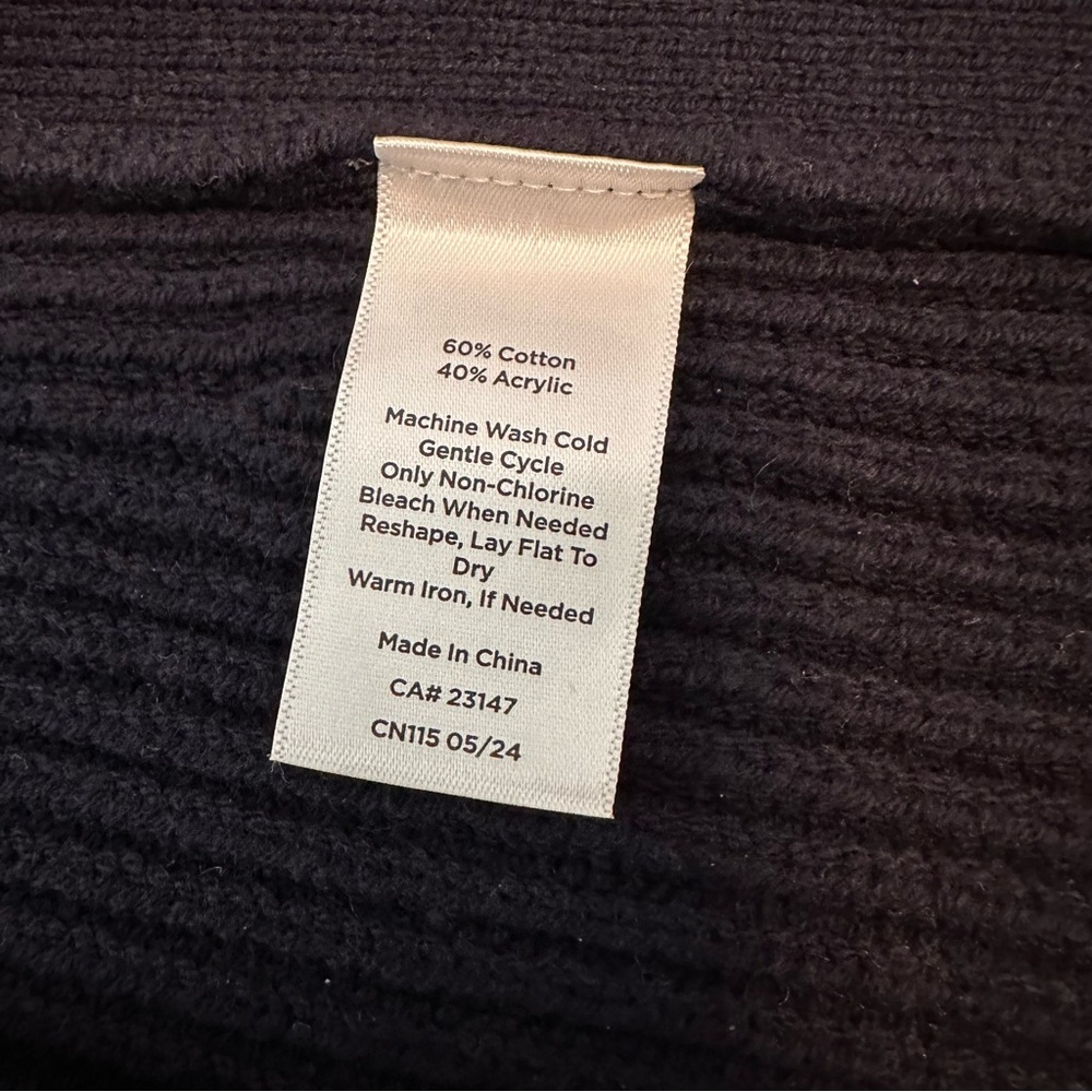 Talbots Button Poncho Cape Sweater, Navy, NWT - Picture 11 of 12